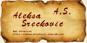 Aleksa Srećković vizit kartica